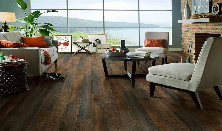 wood look laminate flooring in a living room near kahului, hawaii